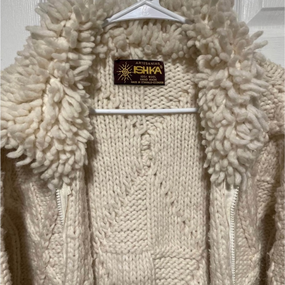 Women's Cream Wool Jacket - Picture 5 of 9